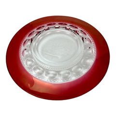 Vintage Tiffin Franciscan Kings Crown Ruby Thumbprint Glass Dessert/Salad Plates Set of 4