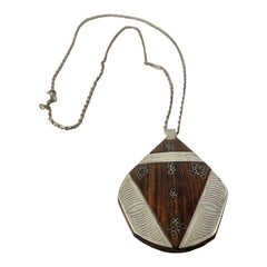 Vintage Touareg 'Ebony' Sterling Silver Inlaid Pendant Necklace