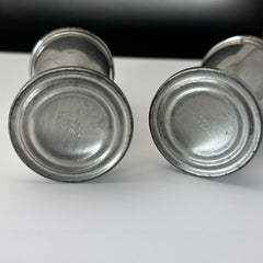 Vintage Web Pewter Salt and Pepper Shakers with Amber Glass Lining