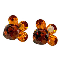 Vintage Wendy Gell Topaz Rhinestones Statement Earrings