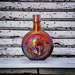 Vintage Wheaton Presidential Red Iridescent Carnival Glass Decanter | President James Buchanan Limited Edition Serie 1960s-70s | Collectible Glass Bottle