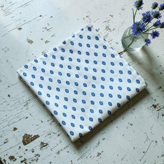 Provence cotton napkins in white with blue floral pattern from the Le Cluny Lisa French Country Collection.