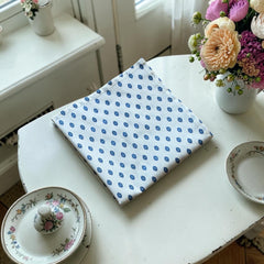 Provence cotton napkins in white with blue floral pattern from the Le Cluny Lisa French Country Collection.