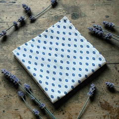 Provence cotton napkins in white with blue floral pattern from the Le Cluny Lisa French Country Collection.