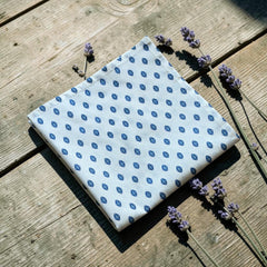 Provence cotton napkins in white with blue floral pattern from the Le Cluny Lisa French Country Collection.