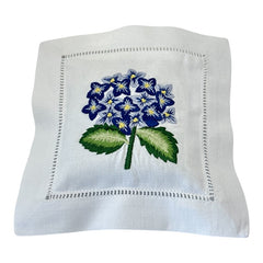 Embroidered Lavender Sachet Mini Pillow - Blue Hydrangea