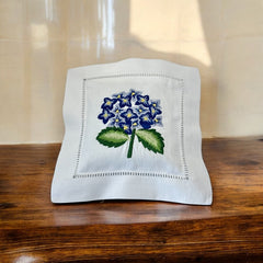 Embroidered Lavender Sachet Mini Pillow - Blue Hydrangea