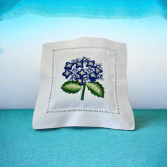 Embroidered Lavender Sachet Mini Pillow - Blue Hydrangea