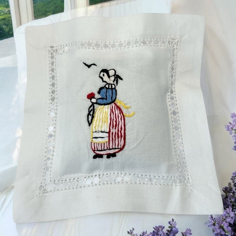 Embroidered Lavender Sachet Mini Pillow - Brittany