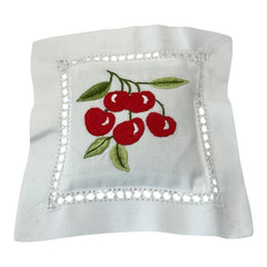 Embroidered Lavender Sachet Mini Pillow - Cherries