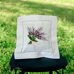 Embroidered Lavender Sachet Mini Pillow - Lavender