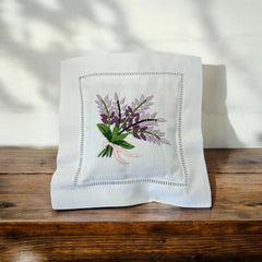 Embroidered Lavender Sachet Mini Pillow - Lavender