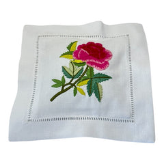 Embroidered Lavender Sachet Mini Pillow - Pink Rose