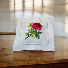 Embroidered Lavender Sachet Mini Pillow - Pink Rose