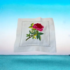 Embroidered Lavender Sachet Mini Pillow - Pink Rose