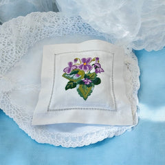 Embroidered Lavender Sachet Mini Pillow - Purple Violet