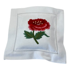 Embroidered Lavender Sachet Mini Pillow - Red Poppy