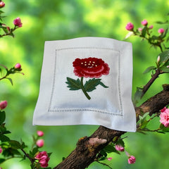 Embroidered Lavender Sachet Mini Pillow - Red Poppy