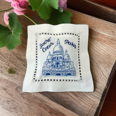 Embroidered Lavender Sachet Mini Pillow - Sacre Coeur