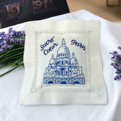 Embroidered Lavender Sachet Mini Pillow - Sacre Coeur