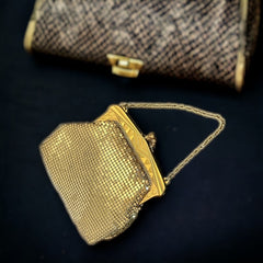 Vintage Whiting and Davis Art Deco Gold Mesh Evening Purse | Elegant 1930s/40s Accessories | Holiday Gift Idea