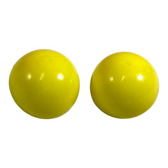 Vintage 1970s French Yellow Ball Plastic Clip-on Earrings | Retro Chic Accessory | Colorful Fashion Jewelry | Gift for Her