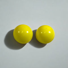 Vintage 1970s French Yellow Ball Plastic Clip-on Earrings | Retro Chic Accessory | Colorful Fashion Jewelry | Gift for Her