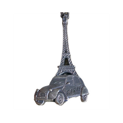 Eiffel Tower Keychain - Vintage 2CV Citroen