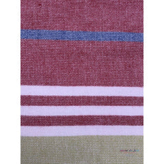 Fouta Towel - Blue/Red/Green Stripes -Coton Blanc