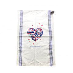 French Dish Towel - Paris in my Heart - Blue