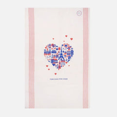 French Dish Towel - Paris in my Heart - Red