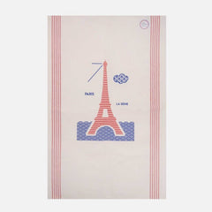 French Dish Towel - The Seine in Paris - Red