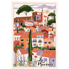 French Image Tea Towel - La Provence Village - Torchons et Bouchons