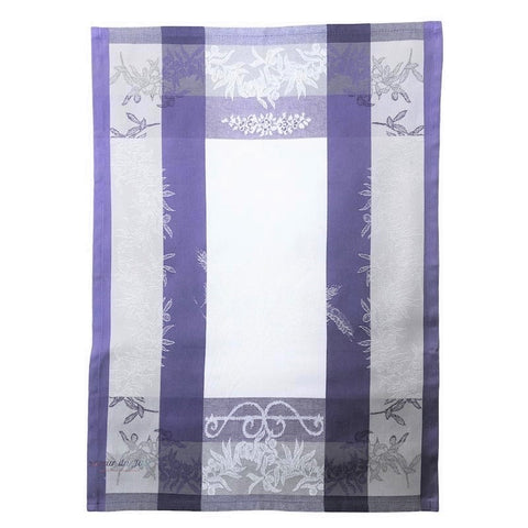 French Jacquard Dishtowel - Poppy - Lavender