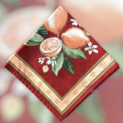 Provence Cotton Napkin - Lemons Red - Set of 6