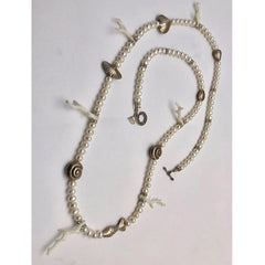 White coral, Silver & Freshwater Pearls Necklace - One-of-Kind