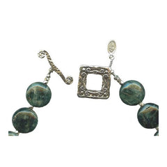 Antique Bronze Fibula & Apatite Necklace