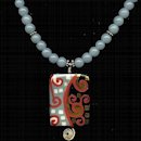 Ceramic Pendant & Angelite Necklace