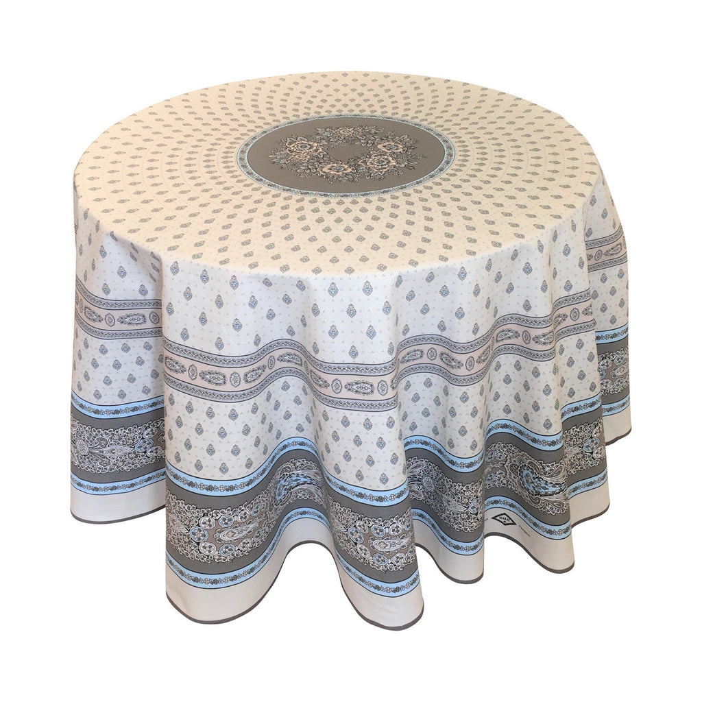 Provence Coated Tablecloth - Bastide Grey Round