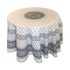 Provence Coated Tablecloth - Bastide Grey Round