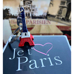 Eiffel Tower Keychain - Paris Souvenir - French Flag Colors