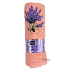 Provence Embroidered Lavender Bouquet Waffle Weave Towel