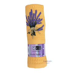 Provence Embroidered Lavender Bouquet Waffle Weave Towel