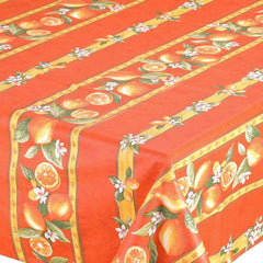 Provence Coated Rectangular Tablecloth - Lemon Orange
