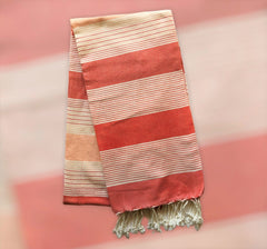 Fouta Towel/Throw - Large - Coral Stripes