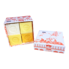 Marseille Soap Gift Box  - Toile de Jouy Orange - Senteurs de France