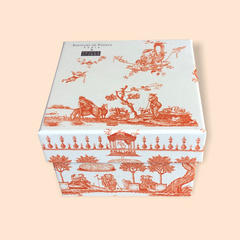 Marseille Soap Gift Box  - Toile de Jouy Orange - Senteurs de France