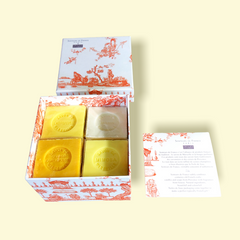 Marseille Soap Gift Box  - Toile de Jouy Orange - Senteurs de France