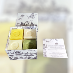 Marseille Soap Gift Box  - Toile de Jouy Gray - Senteurs de France