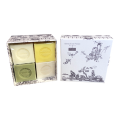 Marseille Soap Gift Box  - Toile de Jouy Gray - Senteurs de France